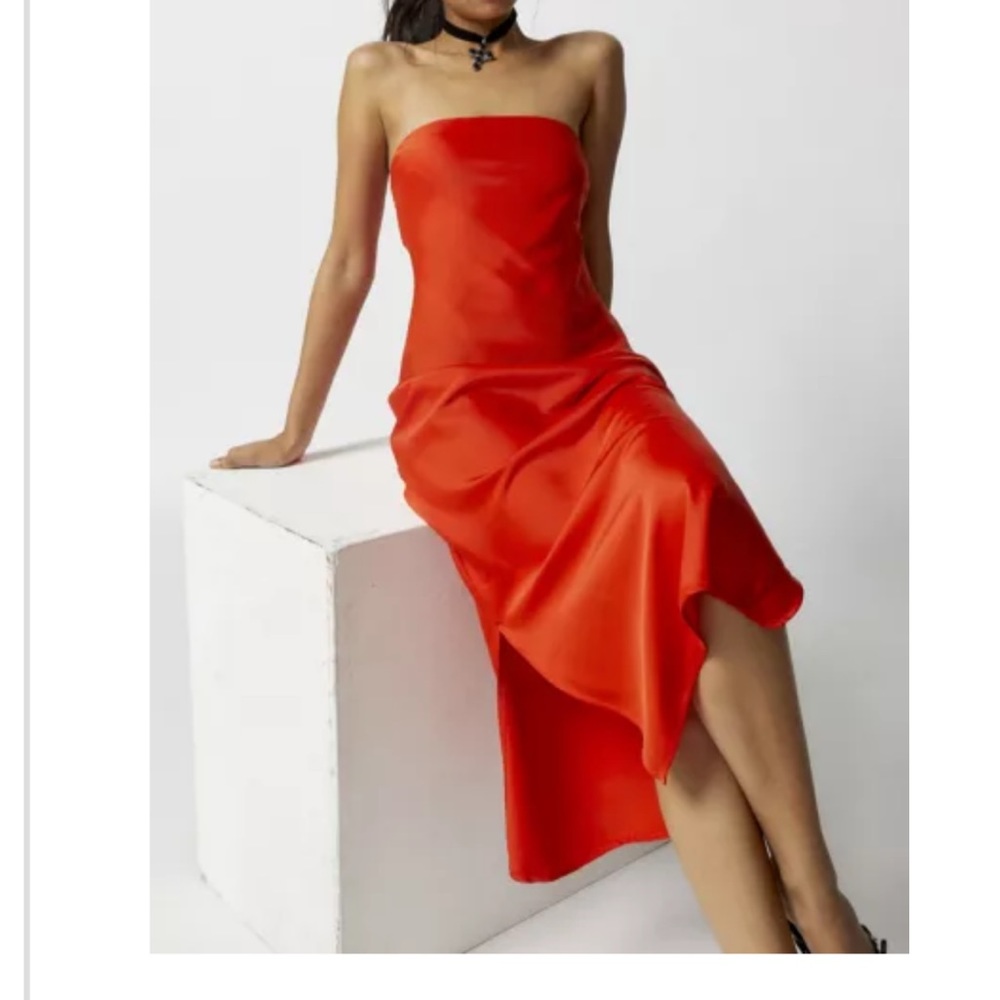 NWT Urban Outfitters satin strapless dress